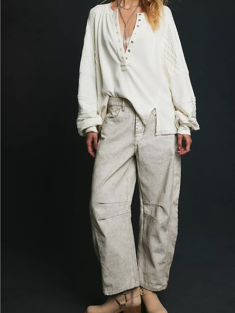 We The Free Good Luck Coated Barrel Jeans - Picture 6 of 9